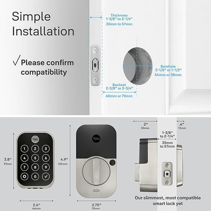 Yale Home Assure Lock 2 Deadbolt, Satin Nickel Keyless Entry Door Lock