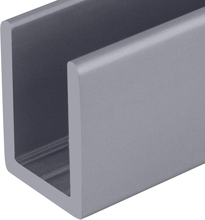 Brixwell SDCD38A-CCP72 Satin Anodized 3/8" Fixed Panel Shower Door Deep