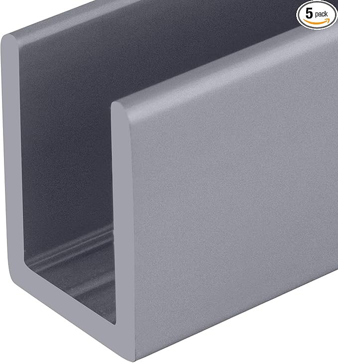 Brixwell SDCD38A-CCP23-XCP5 Satin Anodized 3/8" Fixed Panel Shower Door Deep