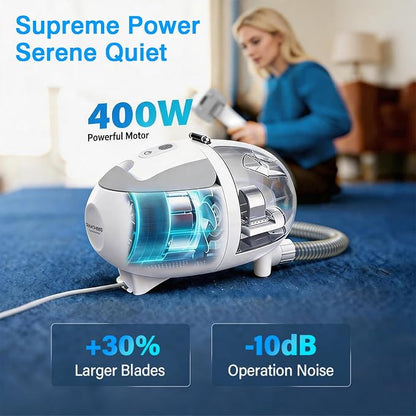 Dog Grooming Vacuum, 13000Pa & 2L Dust Cup & <55dB, 5-in-1 Self-Cleaning Pet Hair Vacuum with Spray Brush for Shedding, Quiet Deshedding Kit for Dogs Cats | self-cleaning with spray brush for shedding,Quiet <55dB,Includes clipper & steam brush,Home gro...