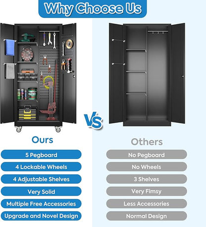 SUXXAN Broom Closet Storage Cabinet
