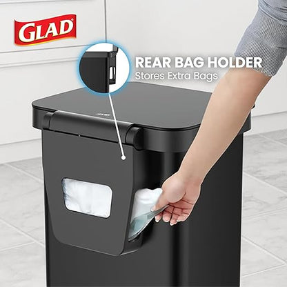 Glad Stainless Steel Step Trash Can, Series 2