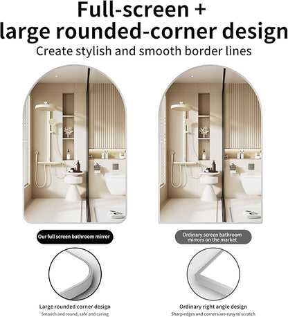 30x40 inch Silver Tempered Glass Large Arched Mirror