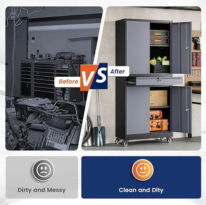 Yizosh Metal Garage Storage Cabinet