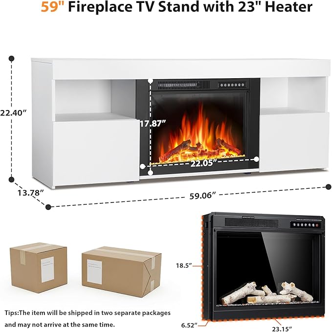 59" Electric Fireplace TV Stand