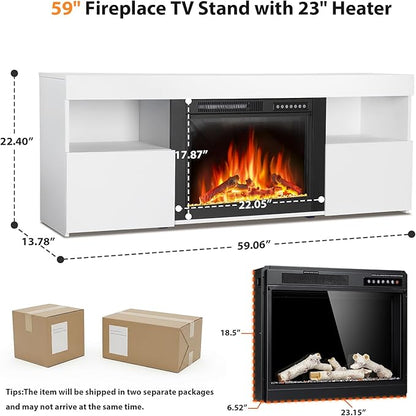 59" Electric Fireplace TV Stand