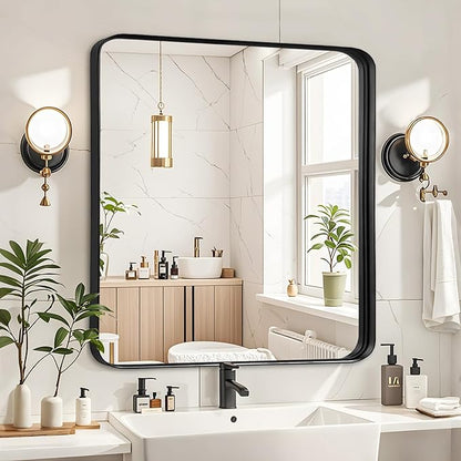 Fabuday Black Wall Mirror for Bathroom