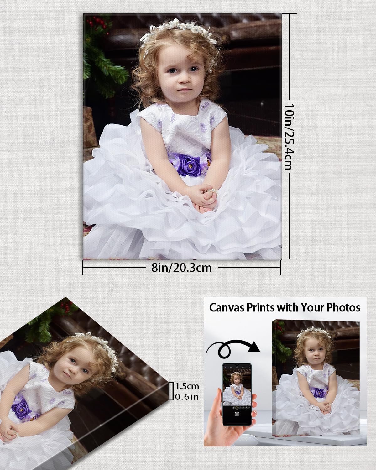 AbcCustomize Custom Canvas Prints,Transform Your Memories into Beautiful Art with Personalized Photo on Canvas,Personalized Canvas Wall Art for Home Decor, Gifts, and Keepsakes