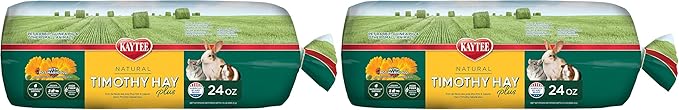 Kaytee All Natural Timothy Hay Plus Marigolds for Guinea Pigs, Rabbits & Other Small Animals, 24 Ounce (Pack of 2)