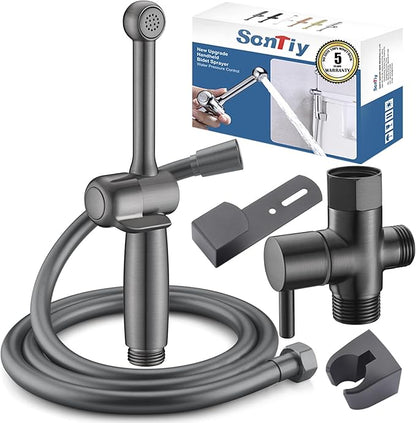 SonTiy Handheld Bidet Toilet Sprayers Black Stainless, Cloth Diaper Sprayer