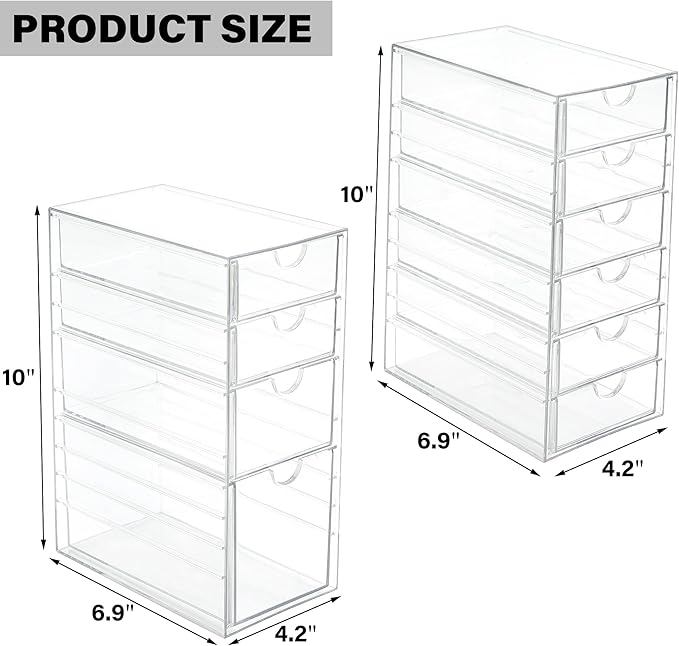 Prsildan Acrylic Drawer Makeup Organizer
