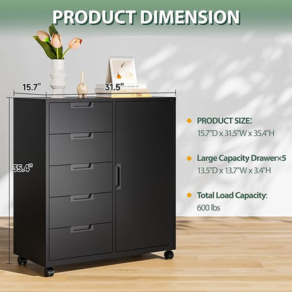 MIIIKO 5 Drawer Storage Cabinet