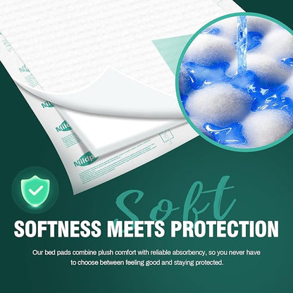 MILDPLUS Heavy Duty Underpads 36"X36", 40 Count, Ultra Absorbent Chucks 150Grams Tear-Resistant Bed Pads Disposable Incontinence Pads for Adults, Kids or Pets (Discreet Packaging)