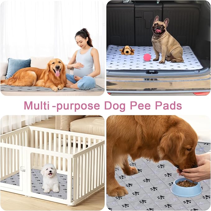 2 Pack 36"x 41" Waterproof Non Slip Wee pad，Reusable Washable Pee Pads for Dogs，Absorbent and Leakproof Training Mats for Potty, Bed, Sofa, Potty Training