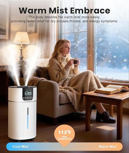 AreShark 4.2 Gal/16L Humidifier Large Room, Cool Warm Mist 2000ft² Whole House