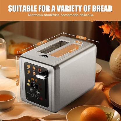 2 Slice Toaster, Touchscreen & Dual Independent Control Panel, 5 Basic