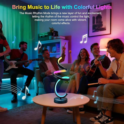 RGB Spiral LED Table Lamp, Dimmable Creative Bedside Lamp, Modern Color