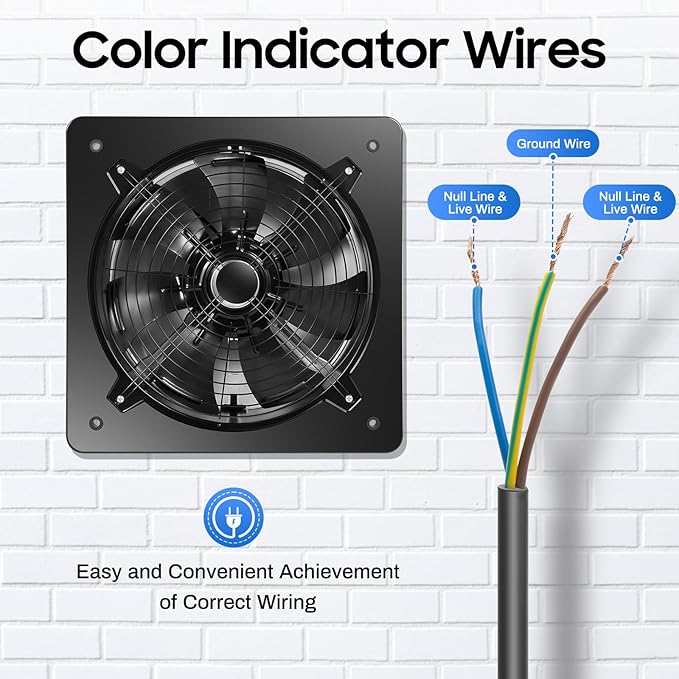 18 inch Portable Exhaust Fan, 300W Wall Mounted Vent Fans Ventilating Fan