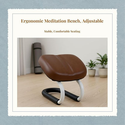 Ergonomic Meditation Bench, Folding Kneeling Stool for Prayer and Stretching,Comfortable Padded Seat, Wooden Chair for Adults and Kids, Non-Slip Stable Design for Home, Studio, and Tea Ceremony