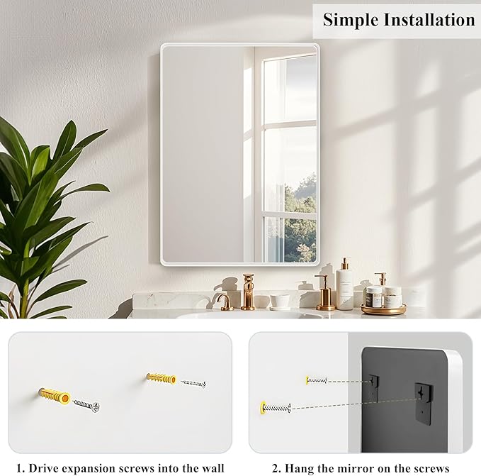 Fabuday Bathroom Mirror for Wall 30x22 Inch