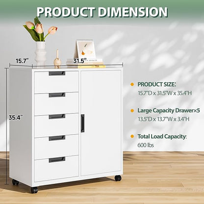 MIIIKO 5 Drawer Storage Cabinet