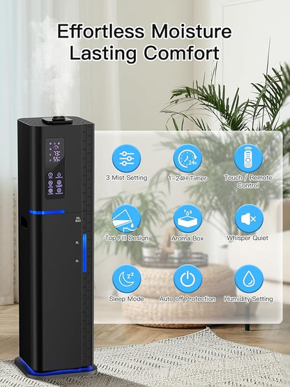 Zeova 10L/2.64Gal Humidifier, Top Fill Quiet Ultrasonic Cool Mist Humidifiers
