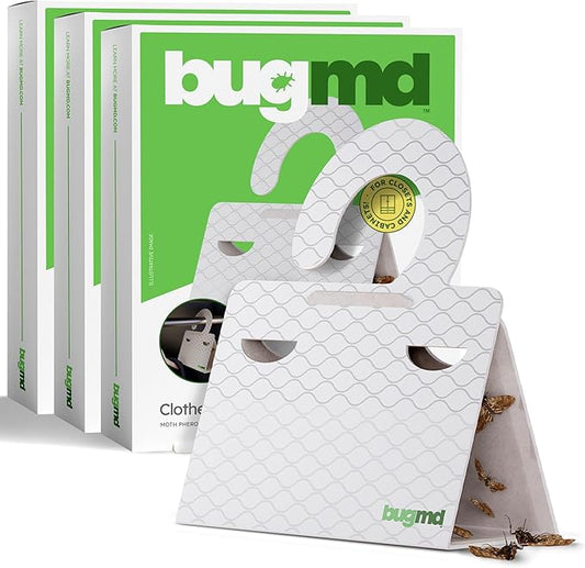 BugMD Clothes & Pantry Moth Traps – Sticky Glue Pheromone-Based Repellent