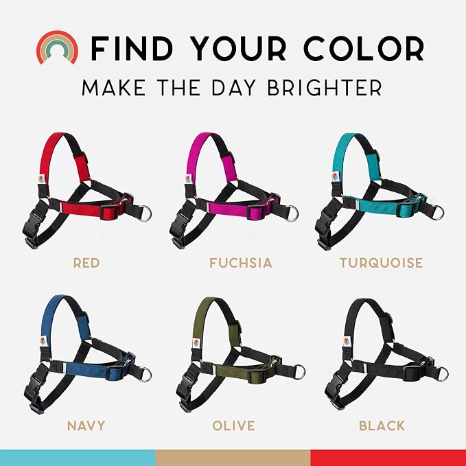 No Pull Dog Harness | Comfortable Training Harnesses | Effective No Pull Harness Design | Ideal for Small Dog and Puppy | 4-Point Adjustable (S - 18~24 inch Girth, Navy)