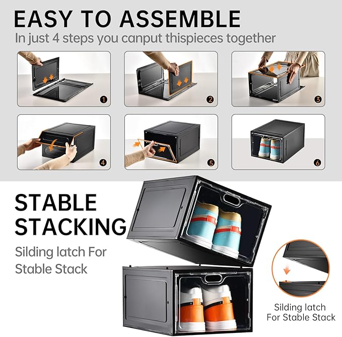 12 Pack Large Shoe Storage Box, Shoe Containers