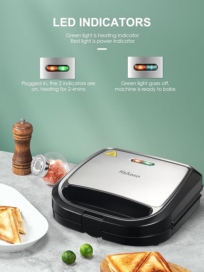 Sandwich Maker, Yabano Toaster and Electric Panini Grill