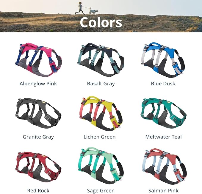 Ruffwear, Flagline Dog Harness, Lightweight and Reflective, No Pull Dog Lift Harness for Hiking, Running and Everyday Use, Alpenglow Pink, Small