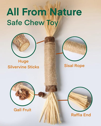 14.96 Inches Huge Silvervine Sticks Cat Toys, Large Natural Catnip Kittens Chew Toy for Teeth Cleaning,Big Catmint Blend Stick, Dental Kitty Chews for Indoor(2 Pack)