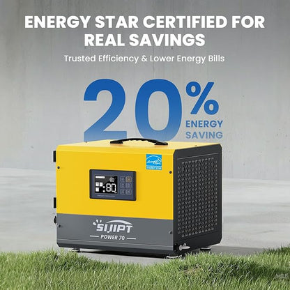 Crawl Space Dehumidifier with Pump, Sijipt 70 Pints Commercial Dehumidifier