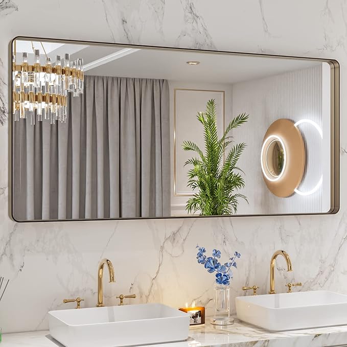 LOAAO 60”X28” Bronze Bathroom Mirrors