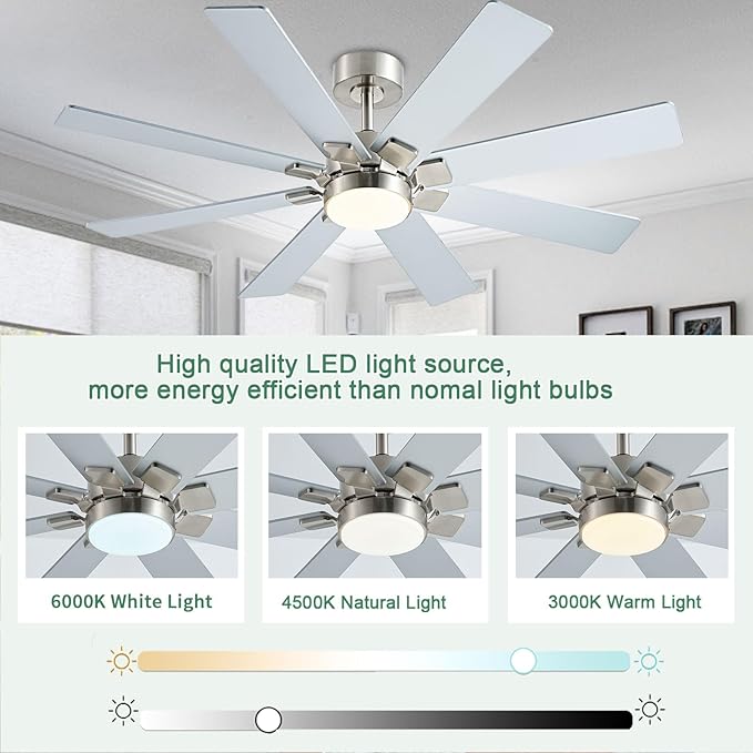 KNUN Nickel 48 Inch Ceiling Fans