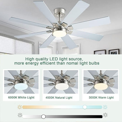 KNUN Nickel 48 Inch Ceiling Fans