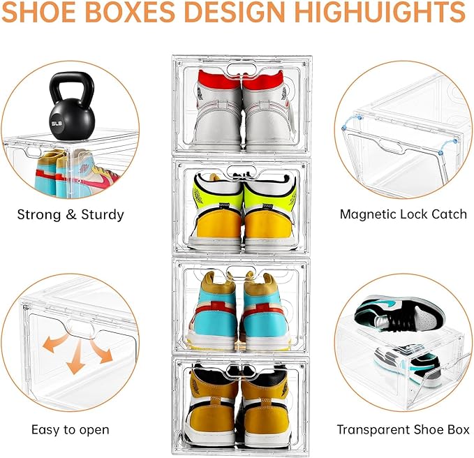 12 Pack Large Shoe Storage Box, Shoe Containers