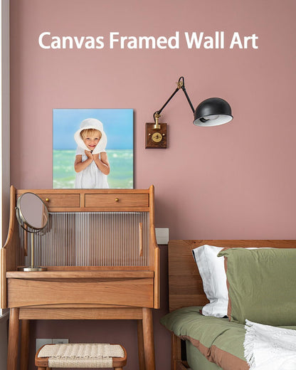 AbcCustomize Canvas Prints with Your Photos, Personalized Photo To Canvas Print for Bedroom, Living Room, Farmhouse Office Decor,Custom Canvas Wall Art for Gifts & Keepsakes, Ready to Hang