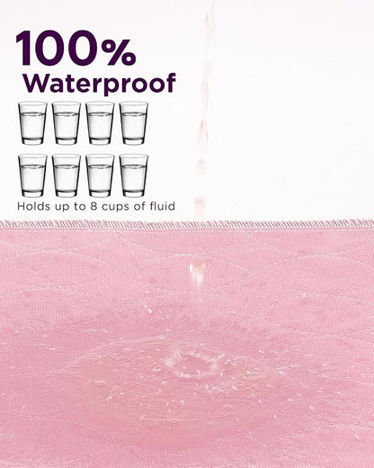 Washable Bed Pads 34" x 36" - 4 Pack, Pink, Waterproof Bed Pads for Incontinence, Bed Wetting Pads for Bed, Sofa, Floor, Resuable Underpads for Adults, Seniors, Pet