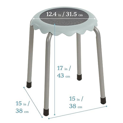 ECR4Kids Daisy Stackable Stool Set, Flexible Seating, Light Grey, 8-Piece
