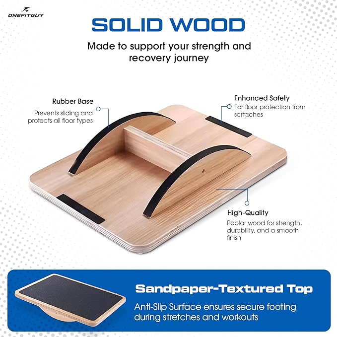 Wooden Balance Board for Adults, Wobble Board for Core Strength & Stability