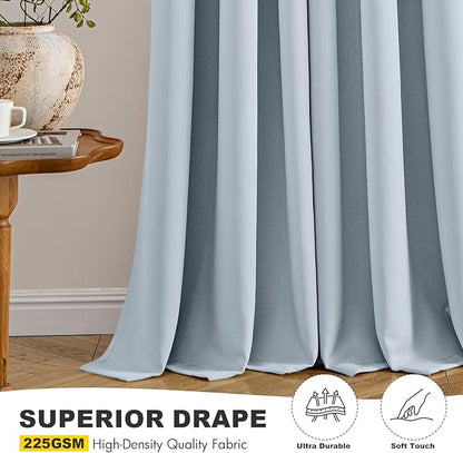 MIULEE Light Blue Blackout Curtains