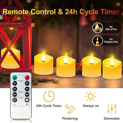 YiaMia 12 Pack Upgraded Rechargeable Tea Lights