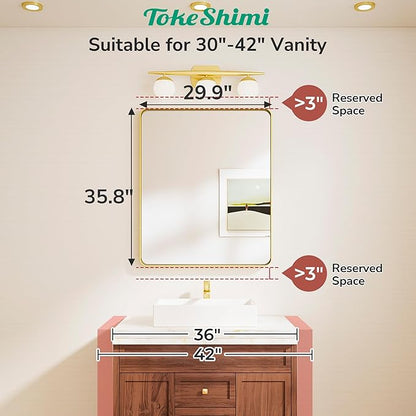 TokeShimi 30x36 Black Mirror for Bathroom, Modern Bathroom Vanity Mirror