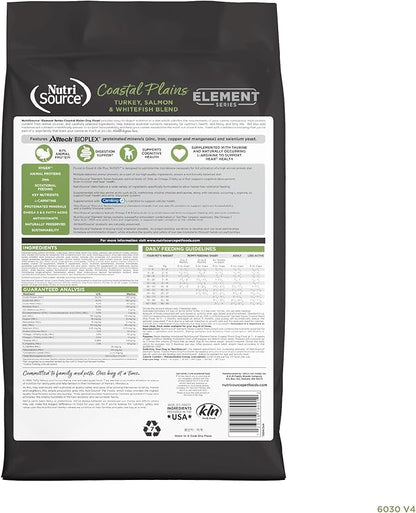 NutriSource Element Series Coastal Plains Dry Dog Food, Turkey, Salmon, and Whitefish, 24LB