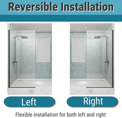 Sunrosa 36"×76" Shower Glass Panel, 8mm Thick Shower Screen, Matte Black
