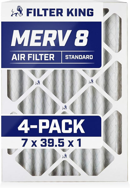 Filter King 7x39.5x1 Air Filter | 4-PACK | MERV 8 HVAC Pleated A/C Furnace