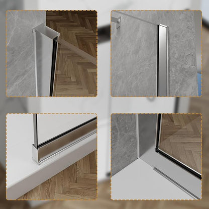Shower Glass Panel 36" W * 76" H, Semi-Framed Glass Screen, Single Panel