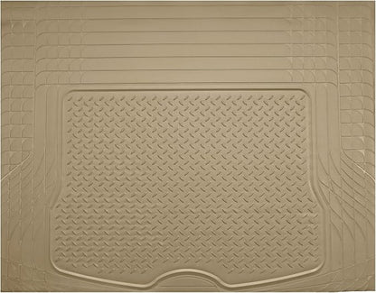 PIC AUTO Heavy Duty Cargo Liner, Trimmable All-Weather Rubber Trunk Mat for Cars, SUVs, Vans & Trucks, Anti-Slip Backing, Durable Protection, Large, Beige