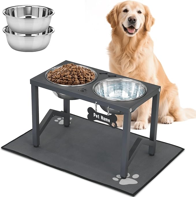 Elevated Dog Bowl Stand, 11.8 Inch Tall Raised Feeder